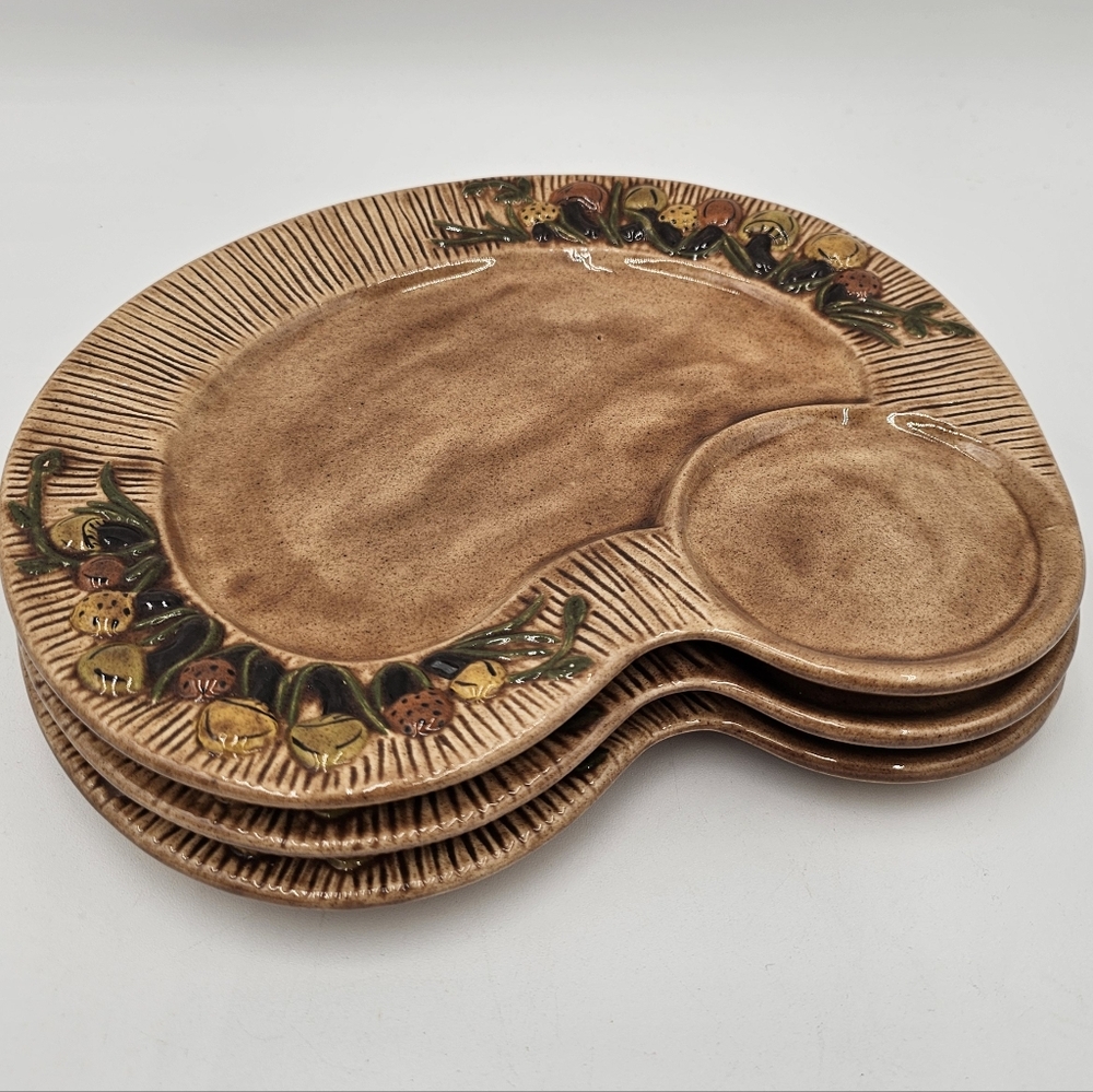 Vintage Arnels Mushroom Snack Plates Set of 3